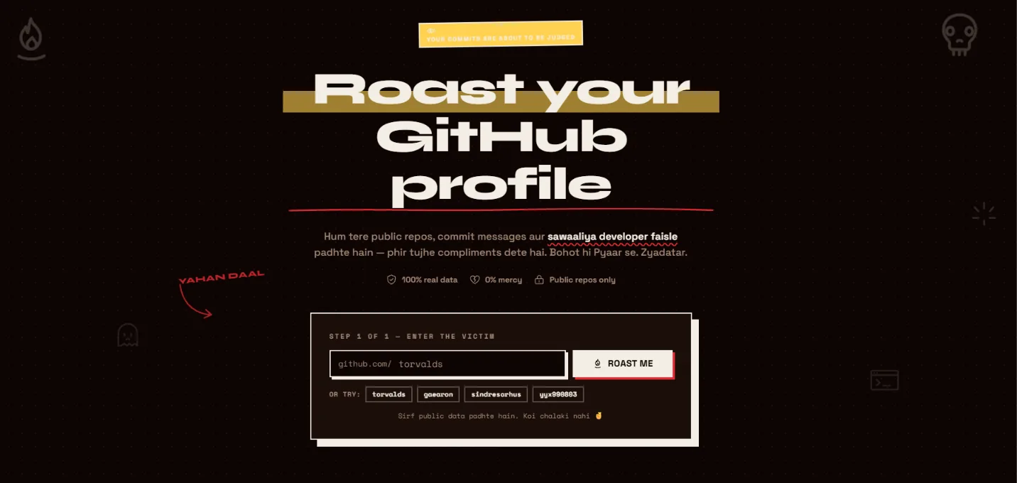 GitHub Roast preview